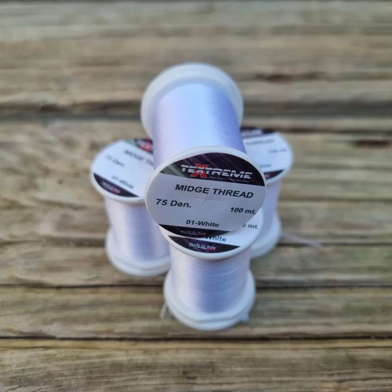 TEXTREME Midge Tying Thread 75dn in 01- White-1